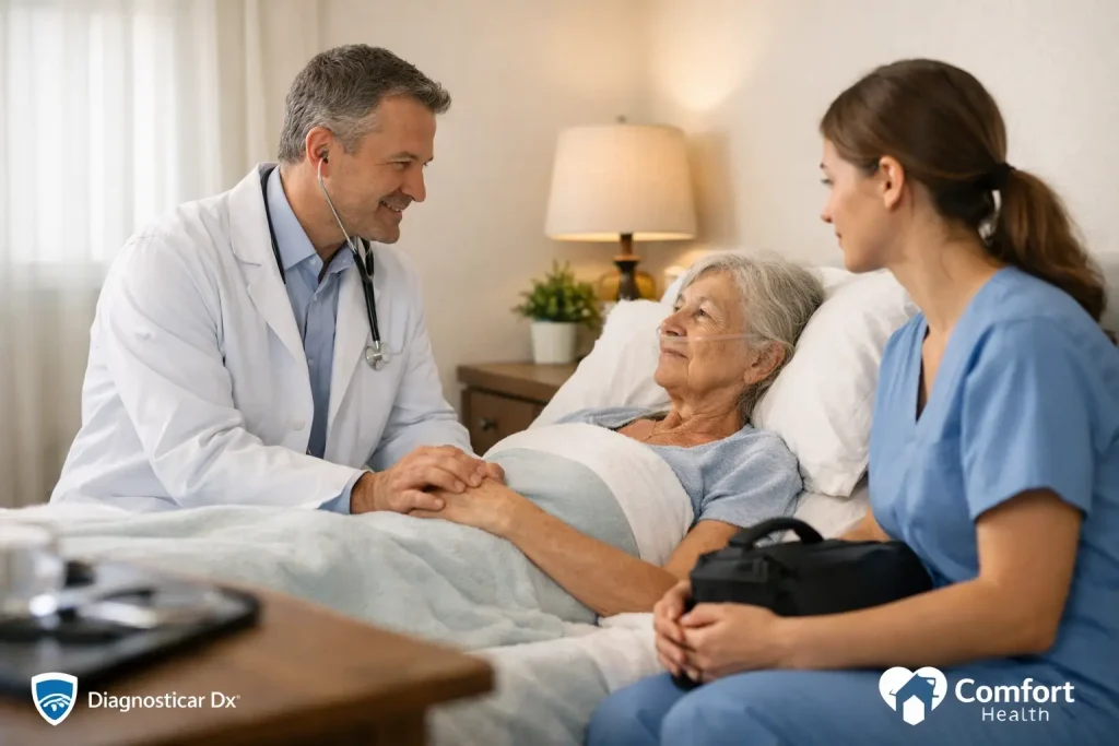 Consulta médica para paciente terminal en casa